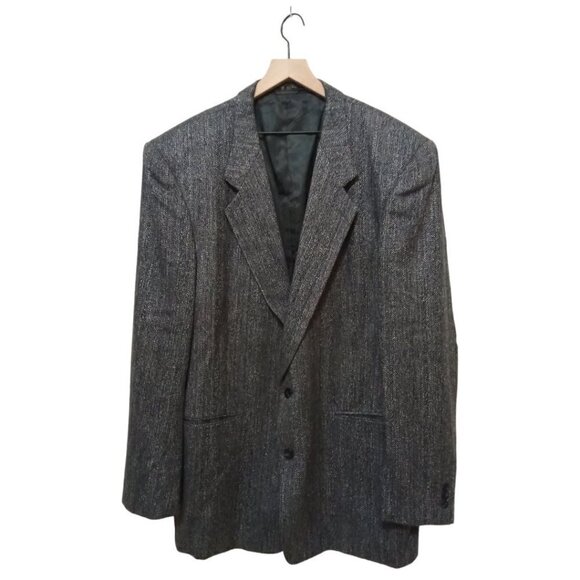 ANTONIO Parillo Blue Tweed Silk Wool Single Breasted Casual Blazer Sz 48 - Picture 1 of 10